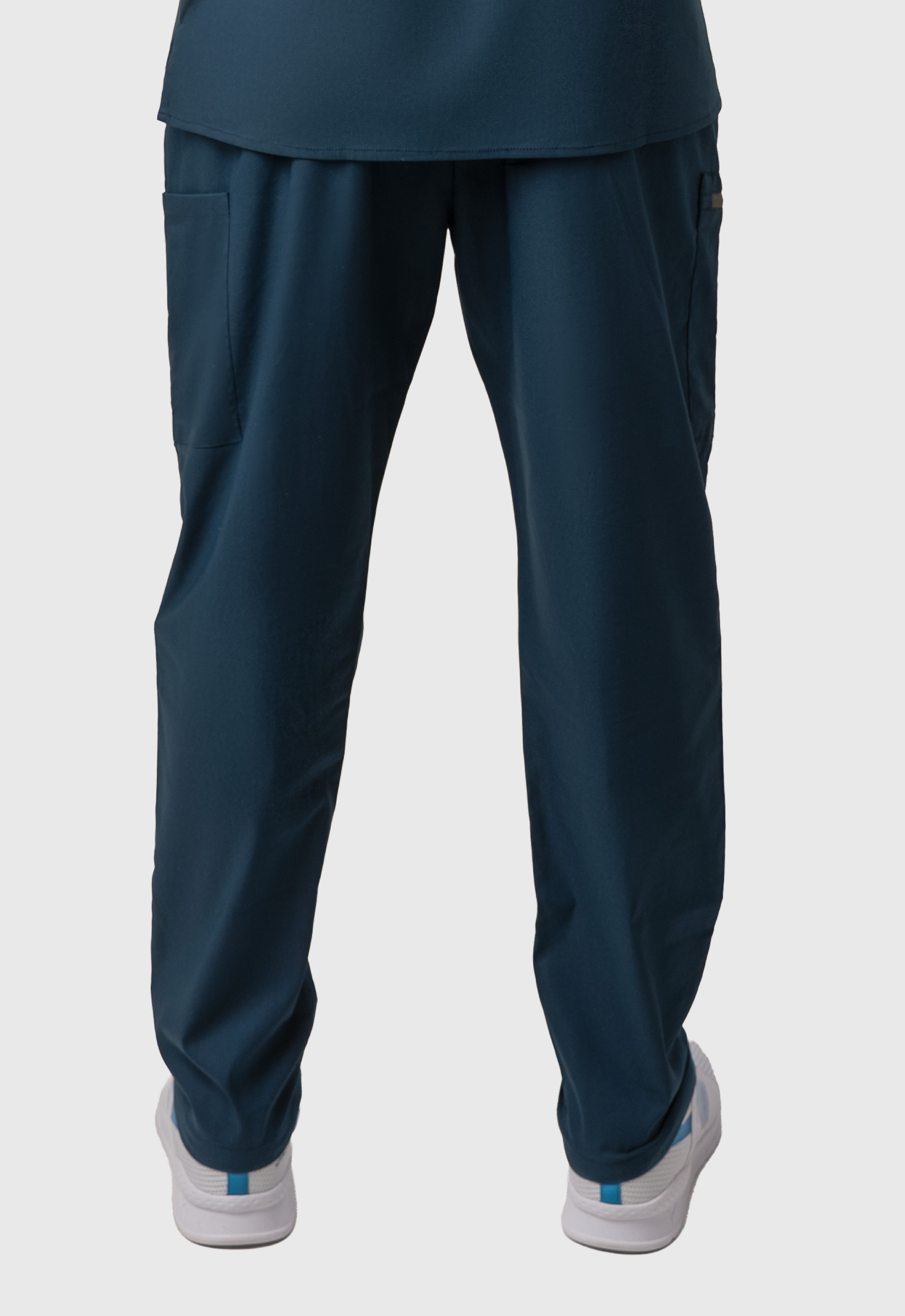 Straight 4 Pockets Men's Cotton Scrub Pant#Color_Air Blue