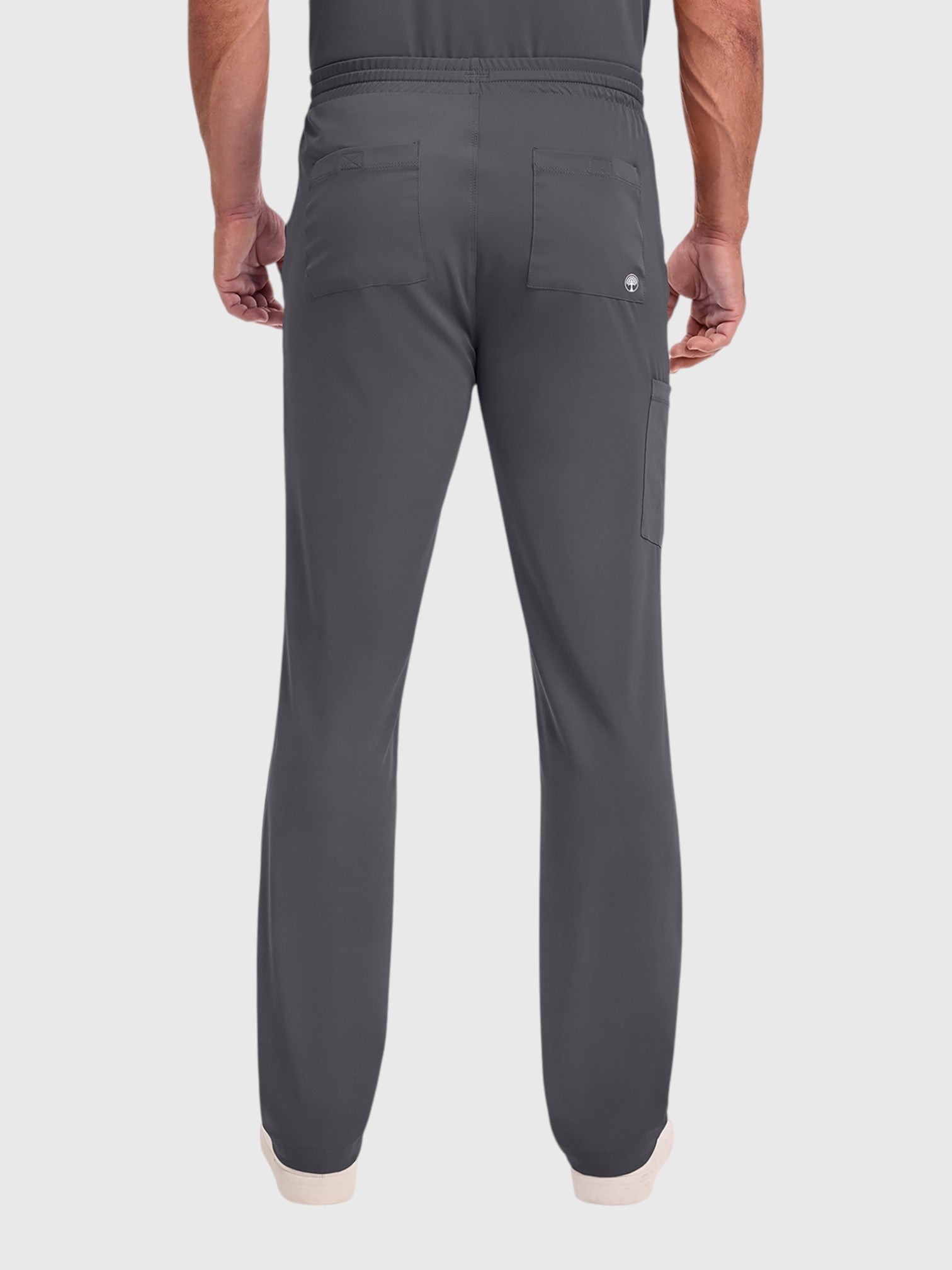 V-Neck Top | Cargo Pant 10 Pocket Men's Scrub Set#Color_Pewter