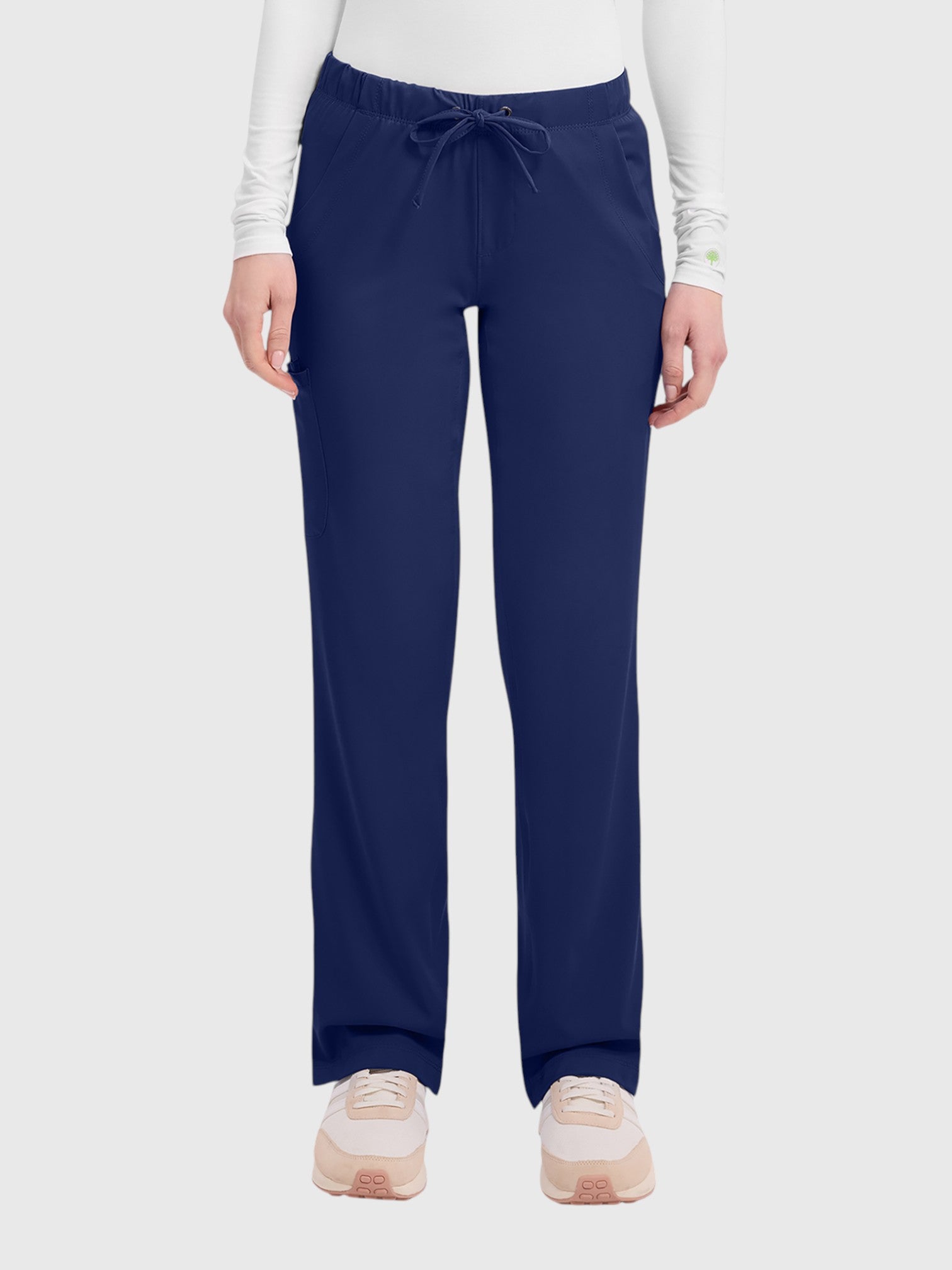 V-Neck Top | Cargo Pant 10 Pocket Women's Scrub Set#Color_Navy