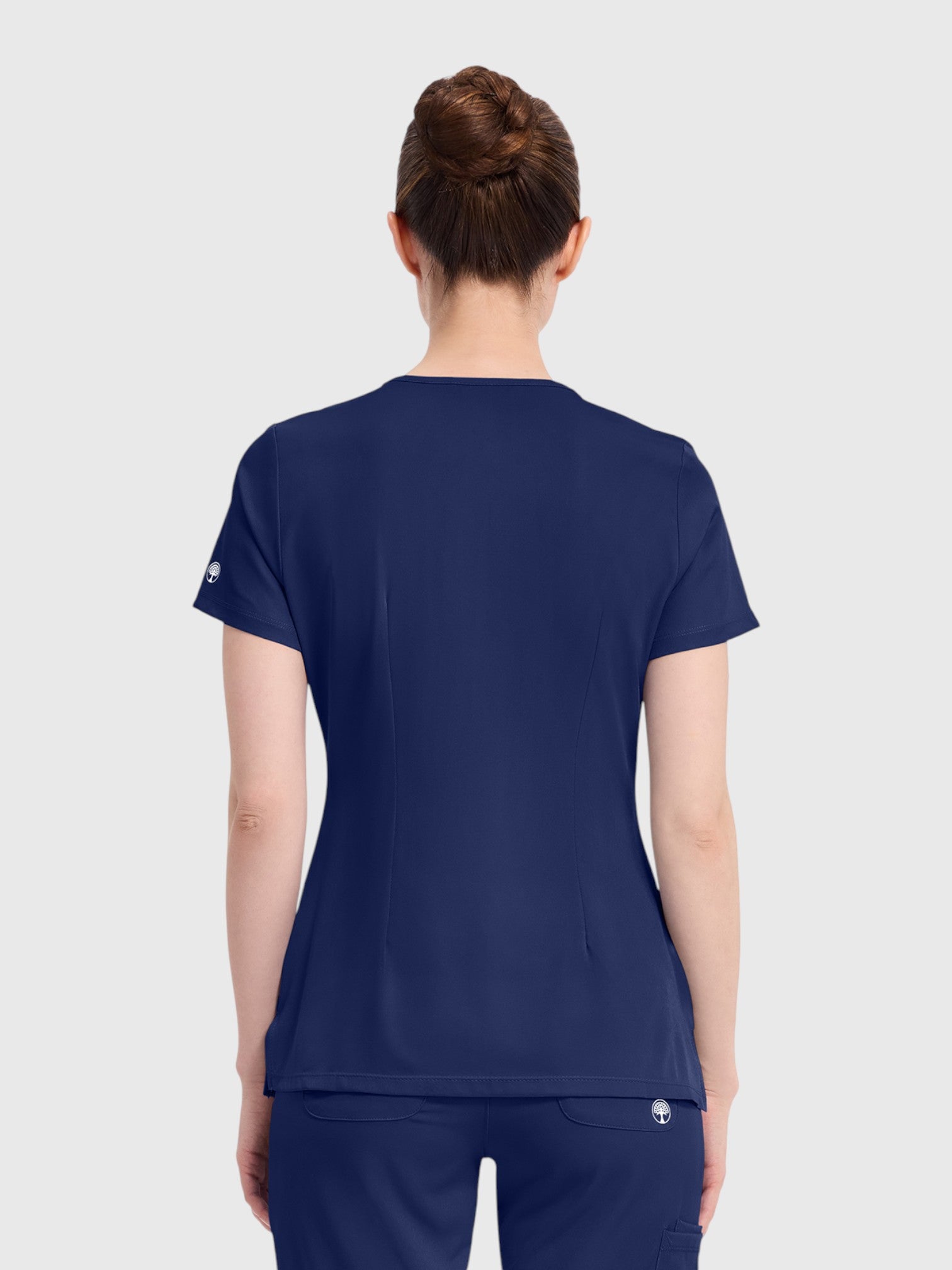 Modern V Neck 4 Pocket Women’s Scrub Top#Color_Navy