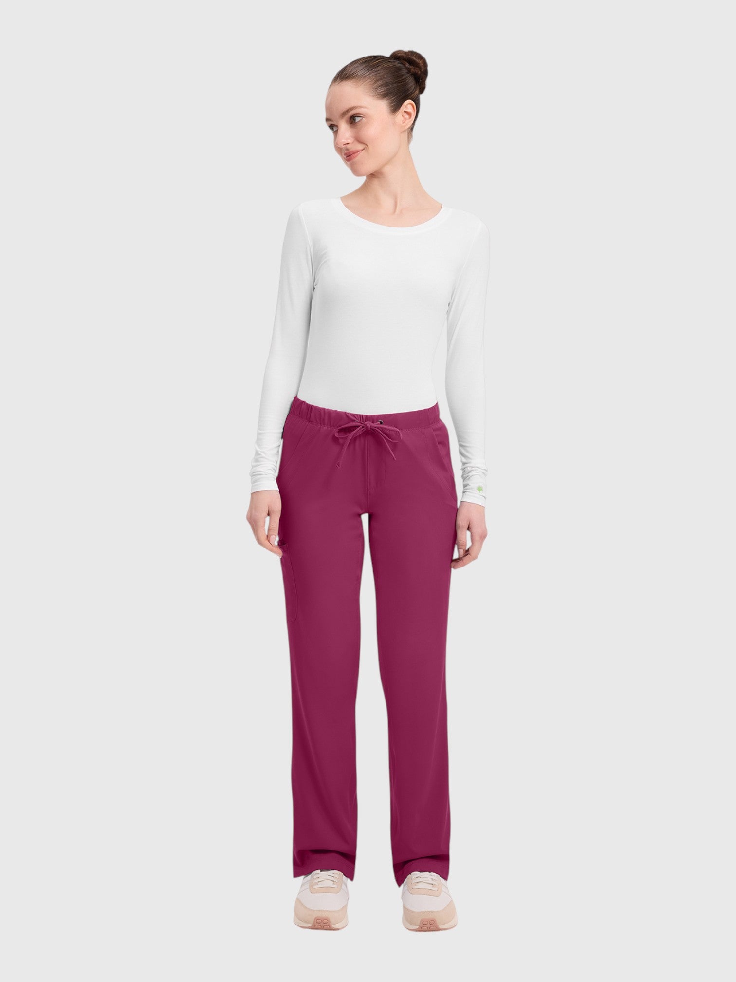 Cargo 6 Pocket Women’s Scrub Pant#Color_Wine