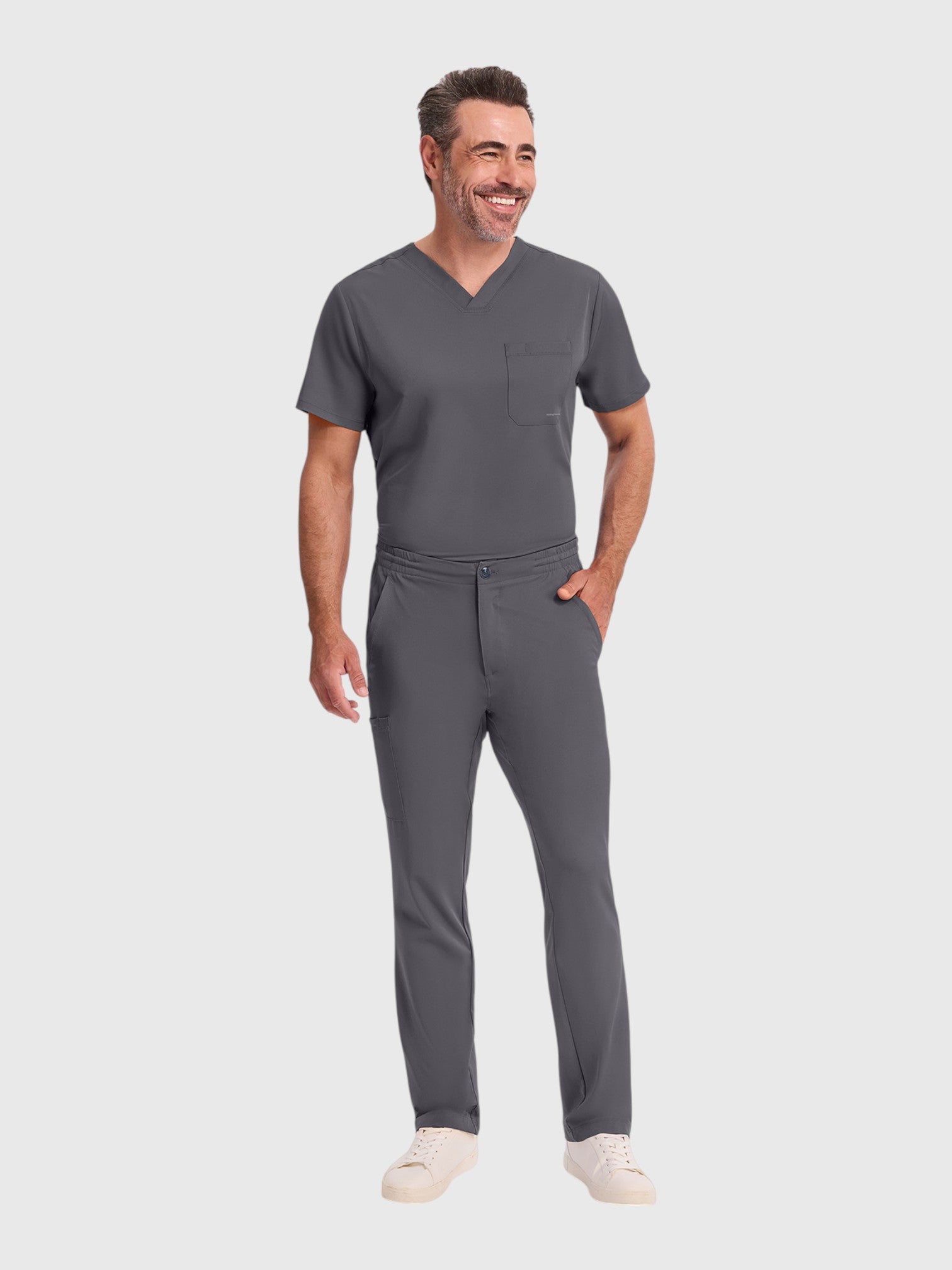 Cargo 6 Pocket Men’s Scrub Pant#Color_Pewter