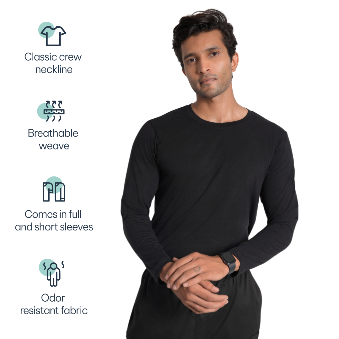 CloudFresh Men Full Sleeve Underscrub#color_Black