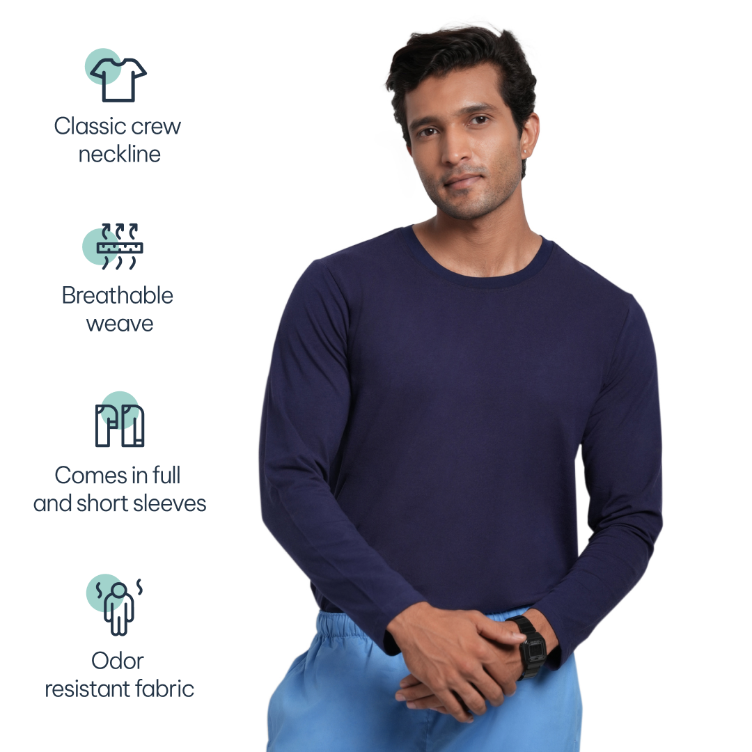 CloudFresh Men Full Sleeve Underscrub#color_Navy Blue