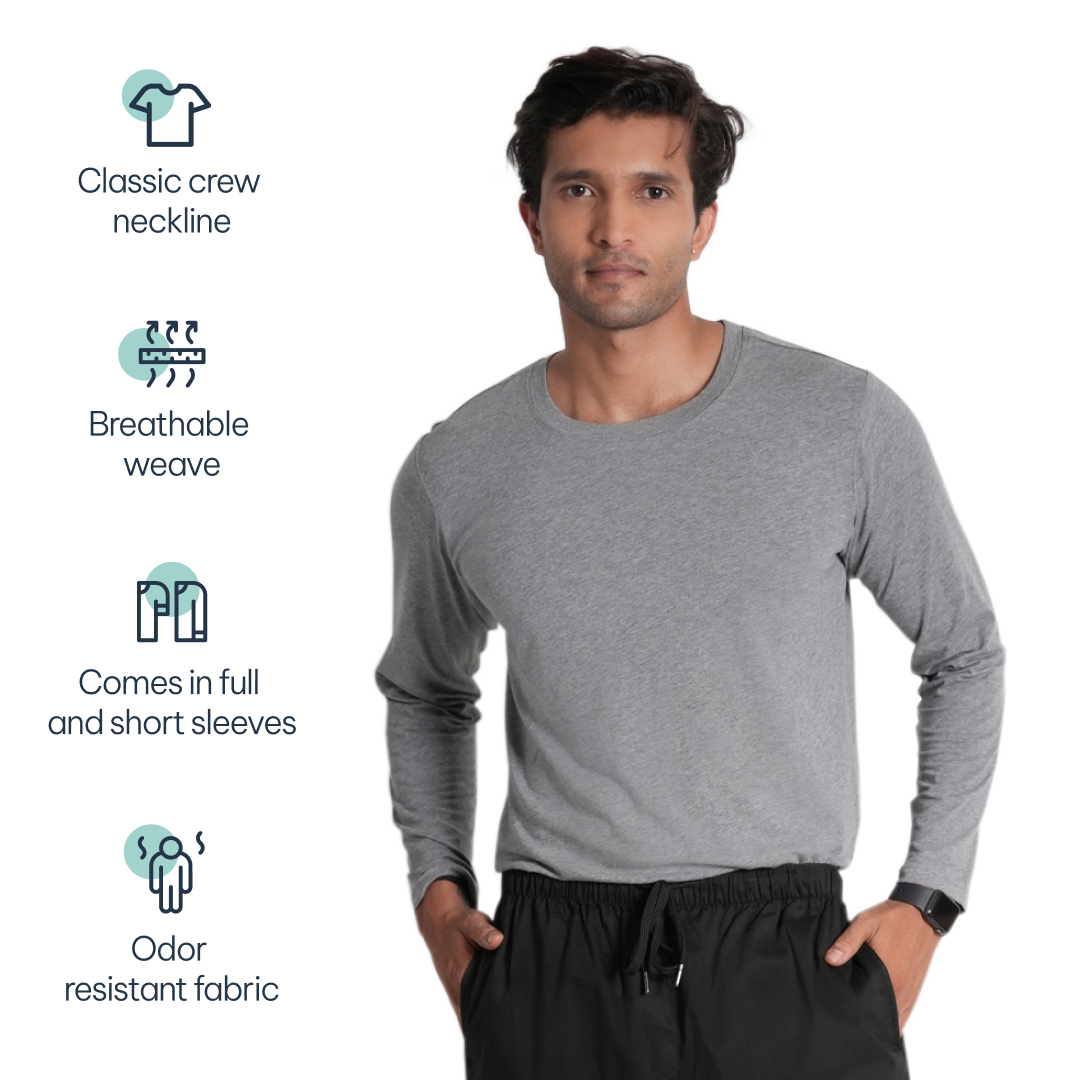 CloudFresh Men Full Sleeve Underscrub#color_Grey