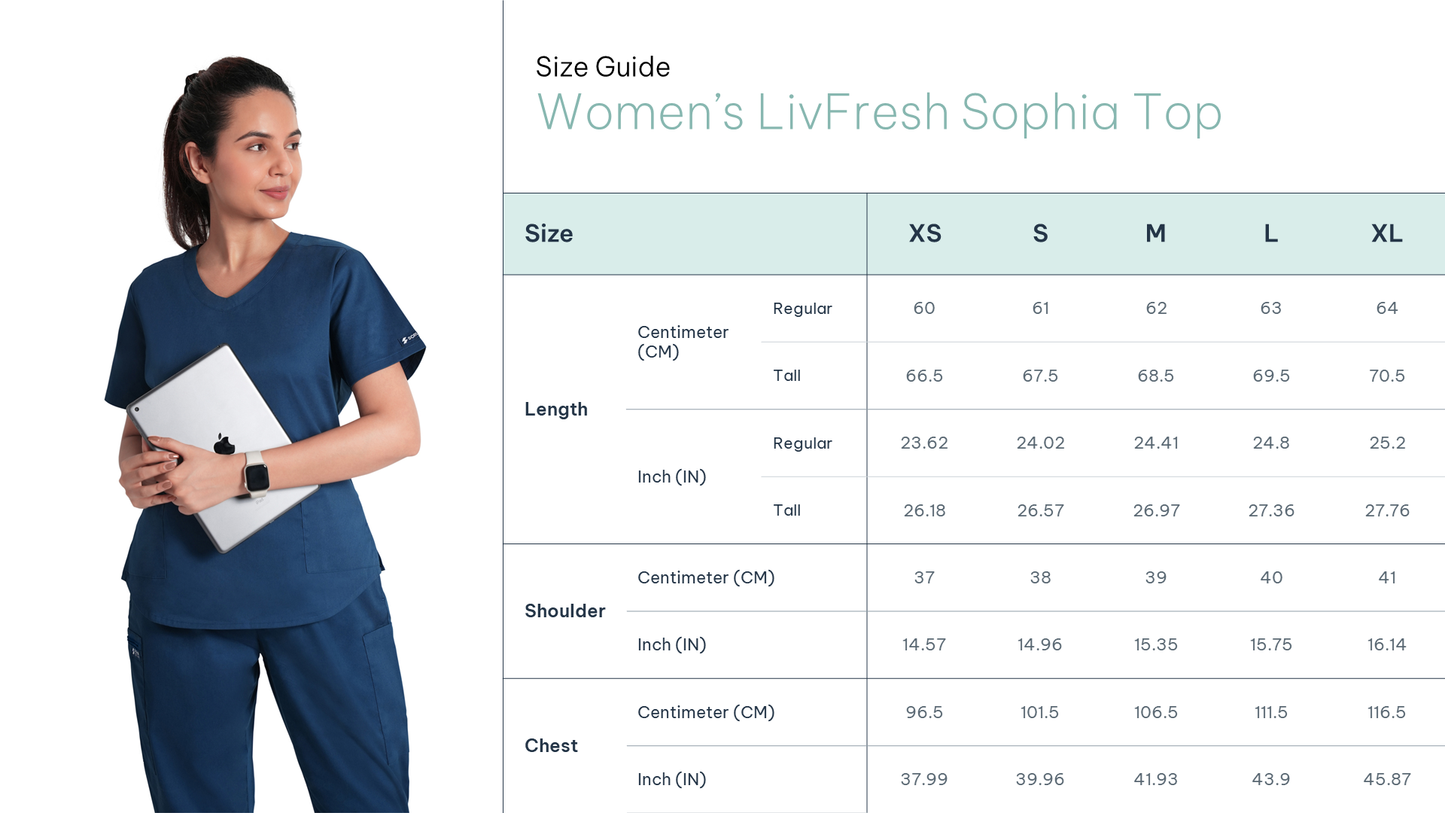 Scrubstory LivFresh Woman Scrub Sophia Top Classic-Black