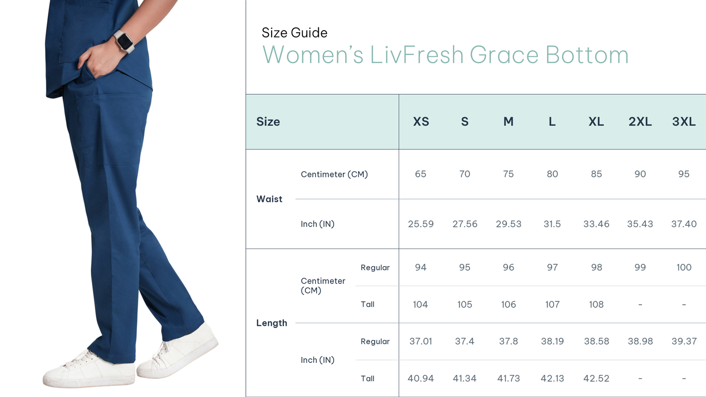 Scrubstory LivFresh Woman Scrub Grace Bottom Classic-Ceil Blue