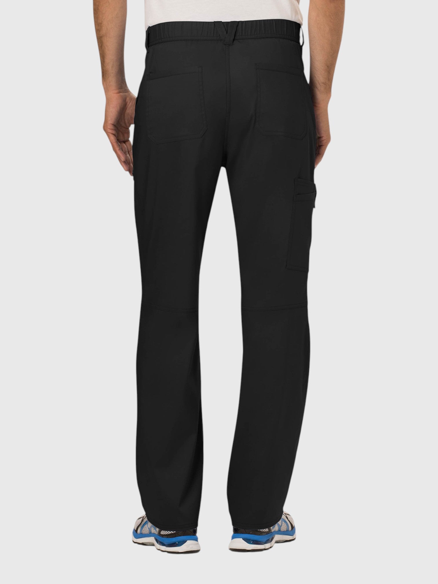 Mid Rise Tapered Leg 7 Pockets Men’s Scrub Pant#Color_Black
