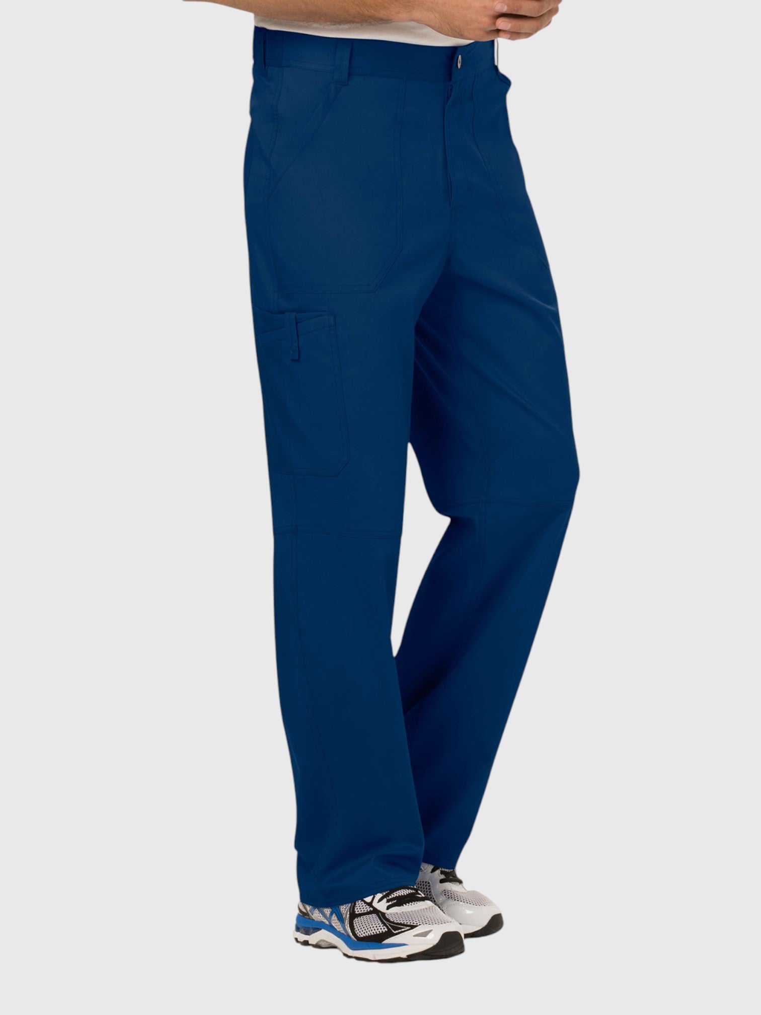Mid Rise Tapered Leg 7 Pockets Men’s Scrub Pant#Color_Navy Blue