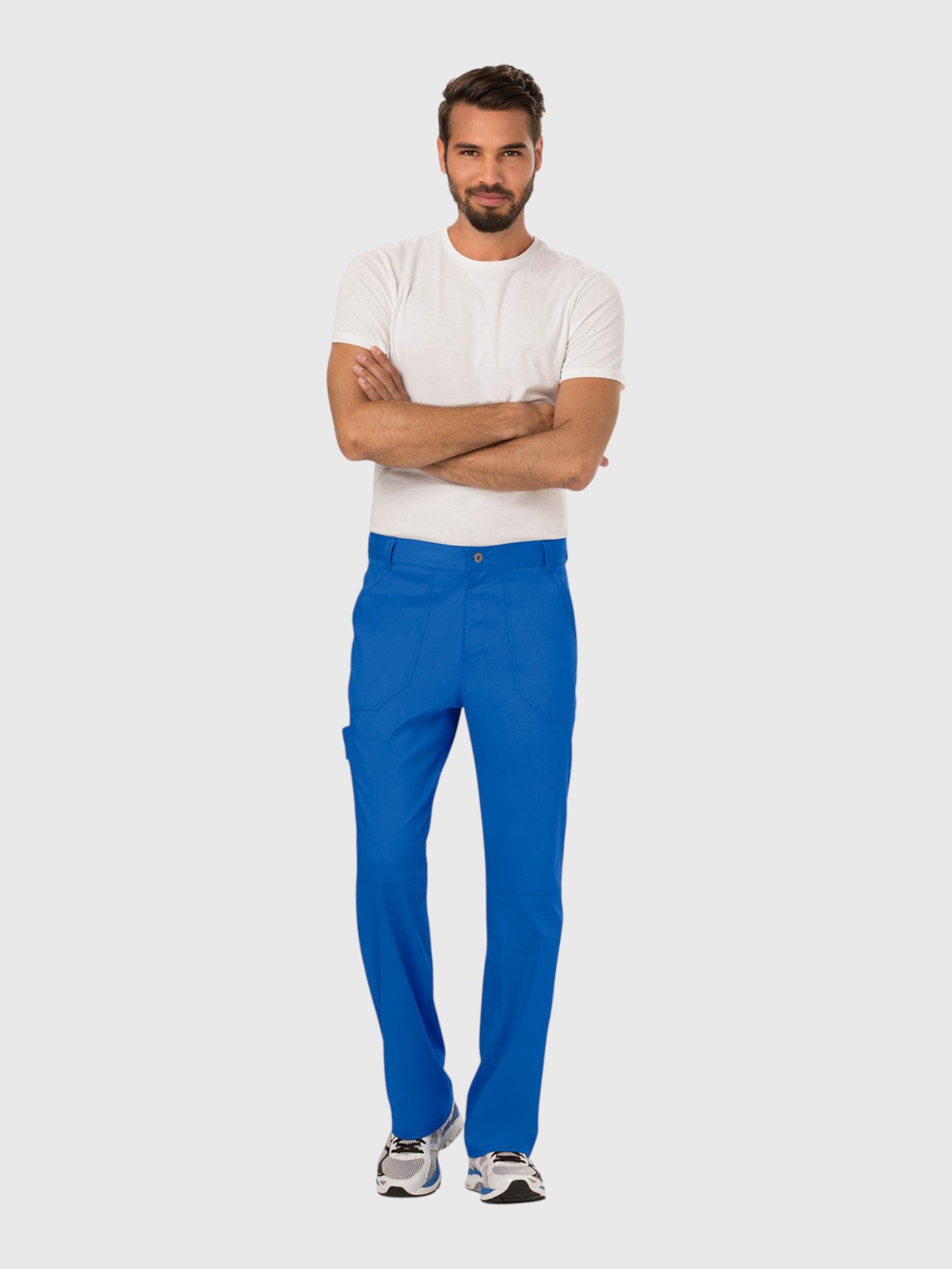 Mid Rise Tapered Leg 7 Pockets Men’s Scrub Pant#Color_Royal Blue