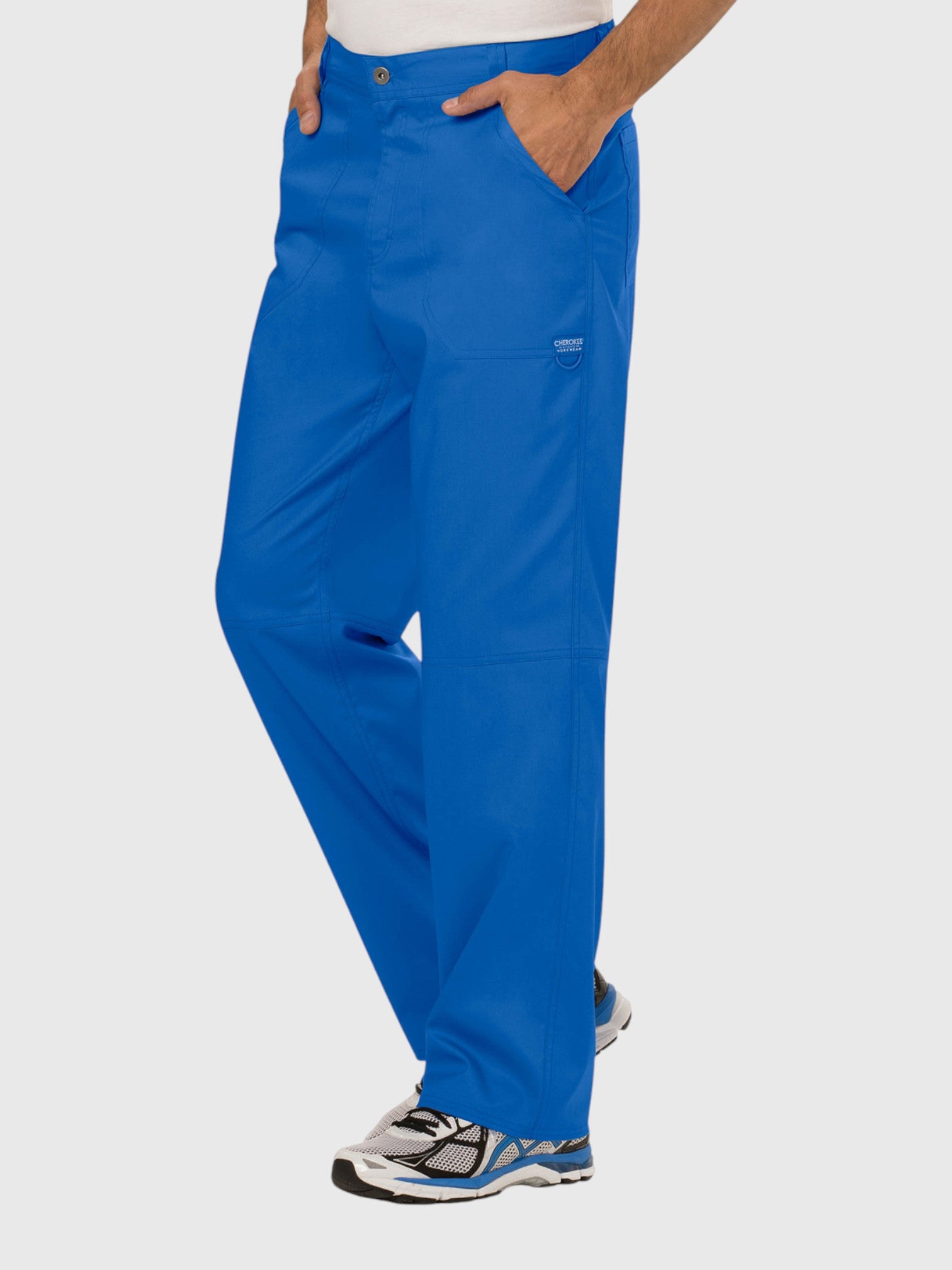 Mid Rise Tapered Leg 7 Pockets Men’s Scrub Pant#Color_Royal Blue