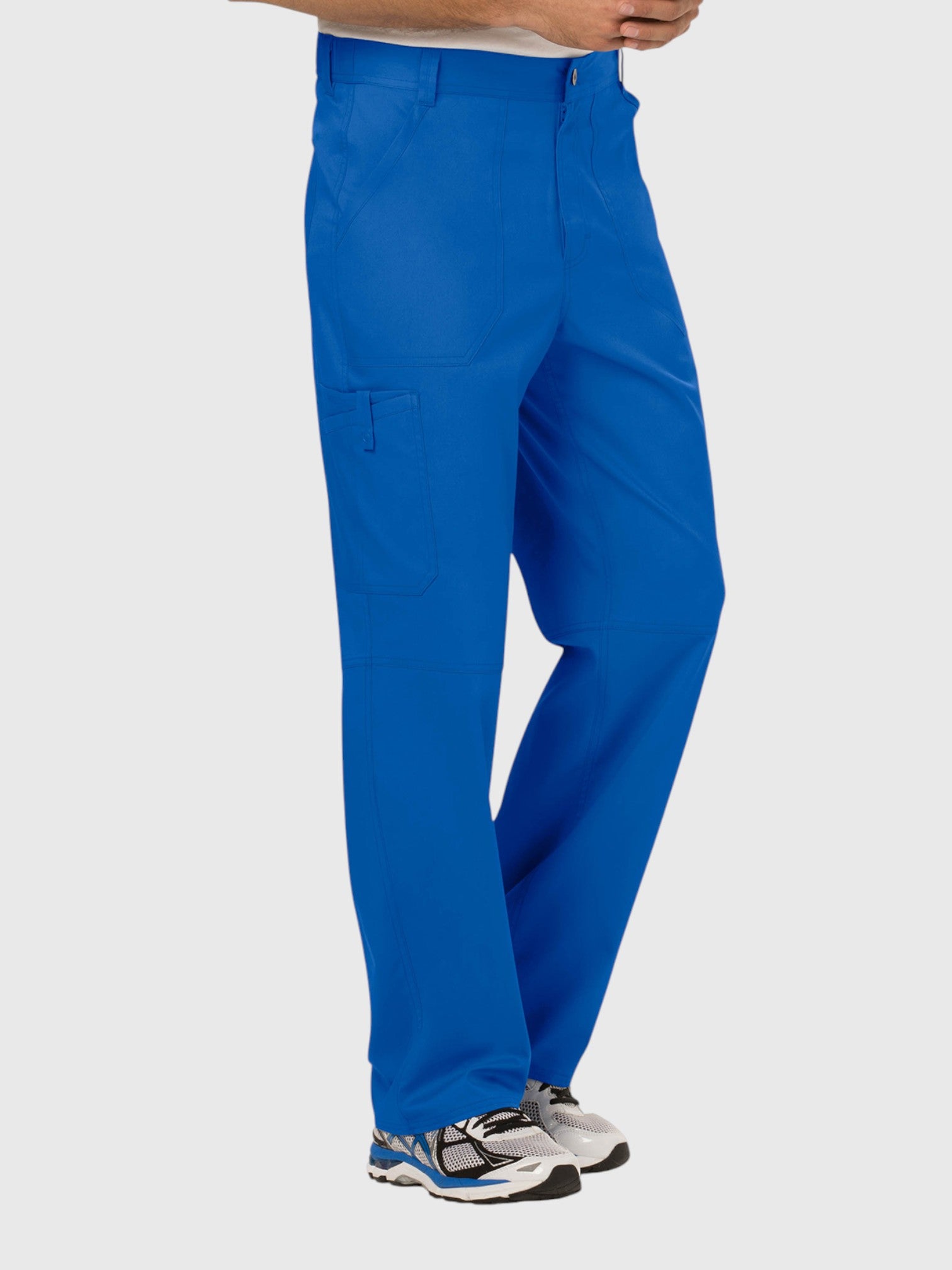 Mid Rise Tapered Leg 7 Pockets Men’s Scrub Pant#Color_Royal Blue