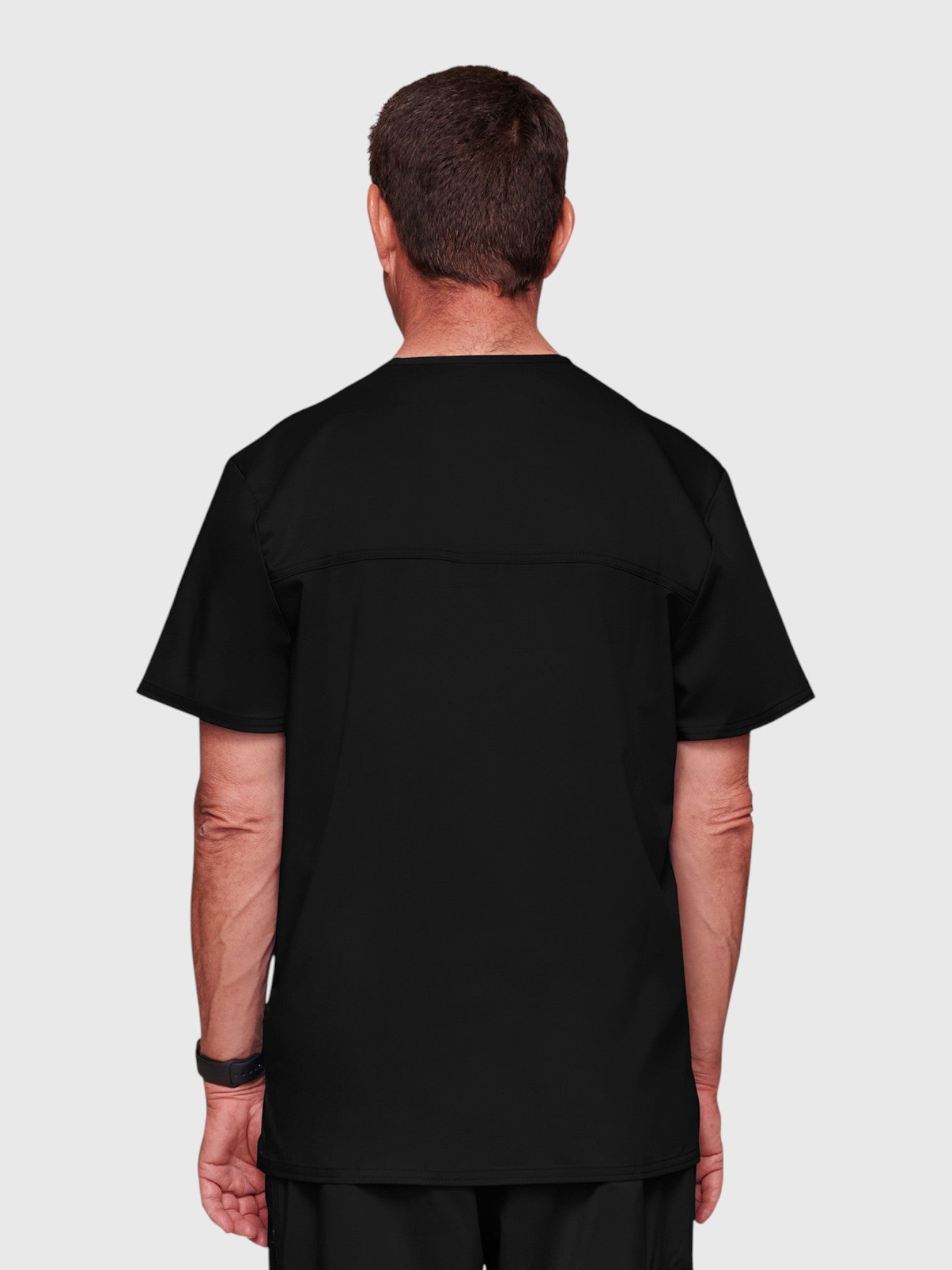 Modern V Neck 3 Pocket Men’s Scrub Top#Color_Black