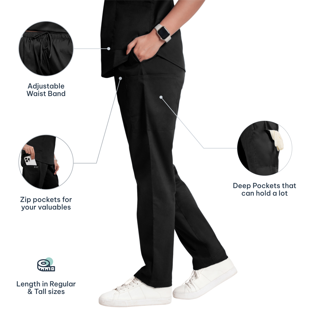 Scrubstory LivFresh Woman Scrub Grace Bottom Classic-Black