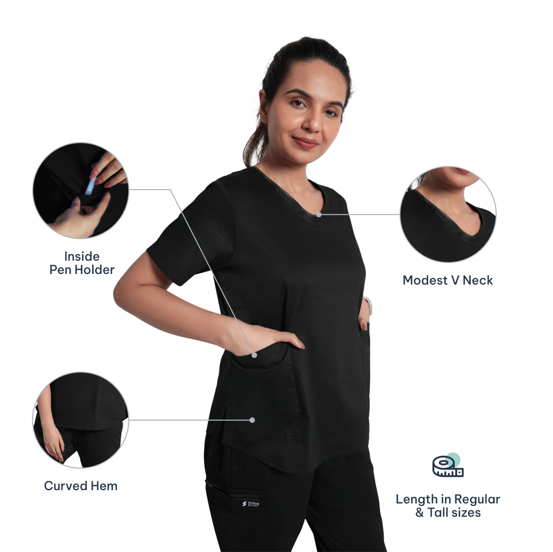 Scrubstory LivFresh Woman Scrub Sophia Top Classic-Black