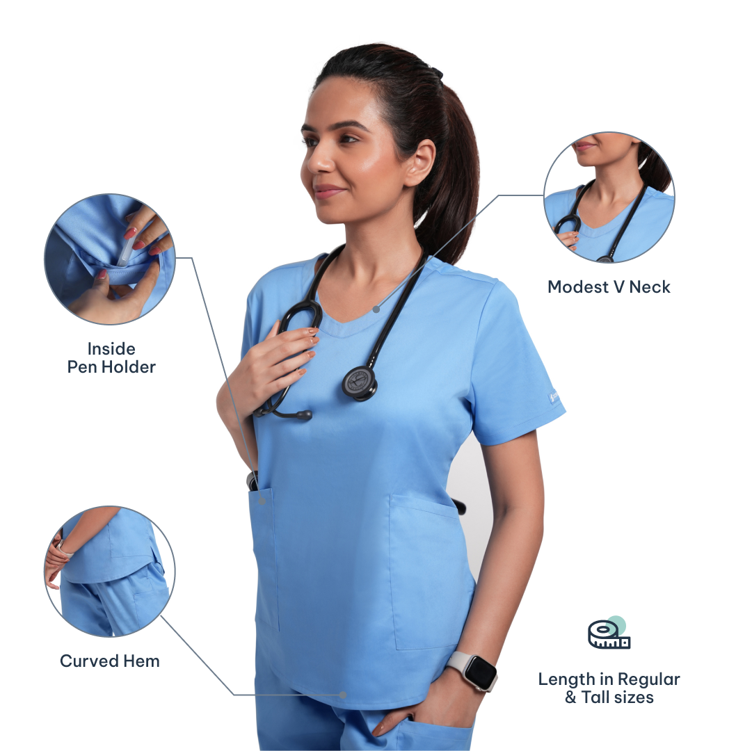 Scrubstory LivFresh Woman Scrub Sophia Top Classic-Ceil Blue