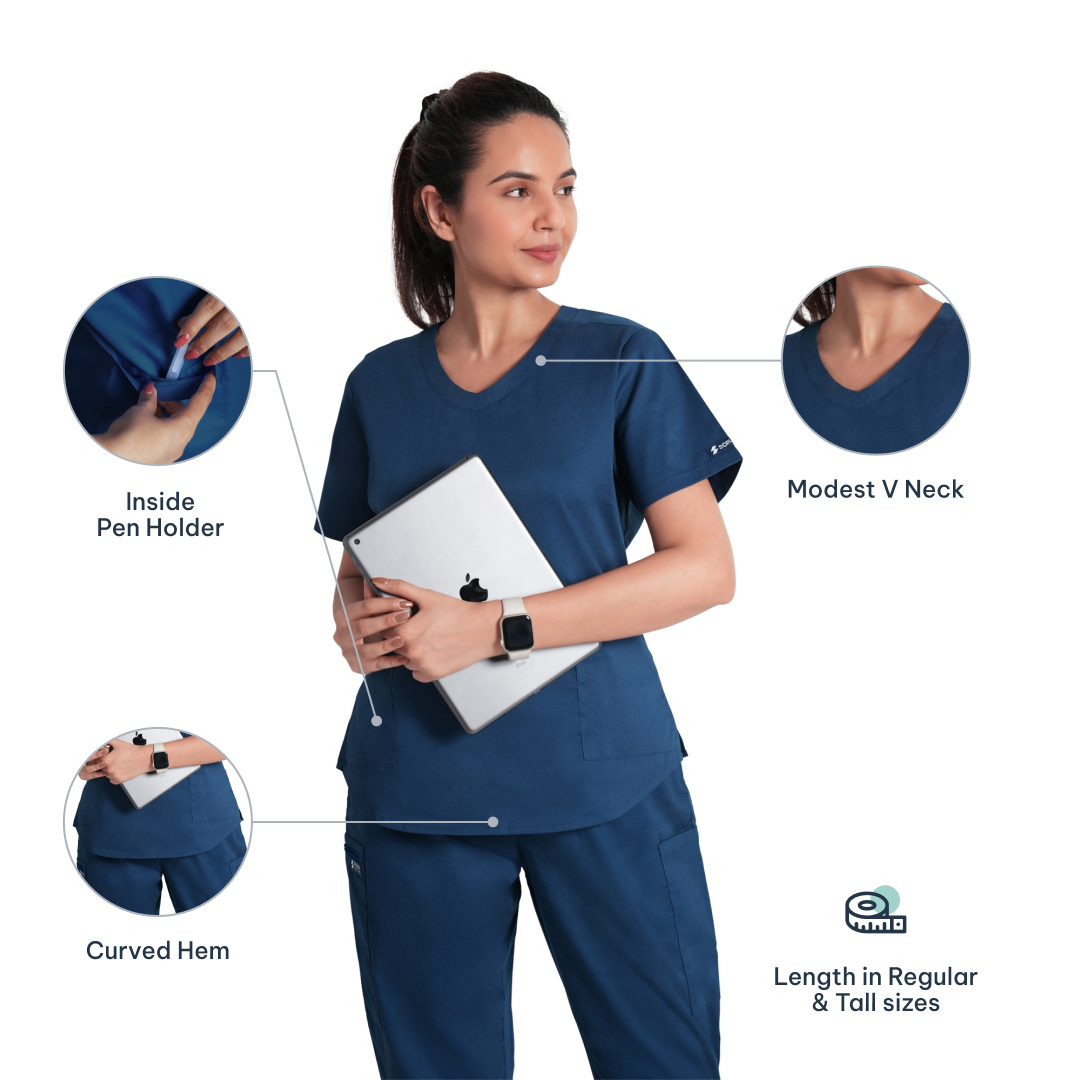 Scrubstory LivFresh Woman Scrub Sophia Top Classic-Air Blue